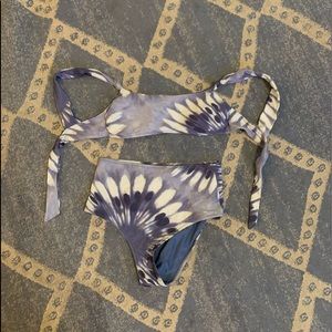 Tie-dye high-rise bikini